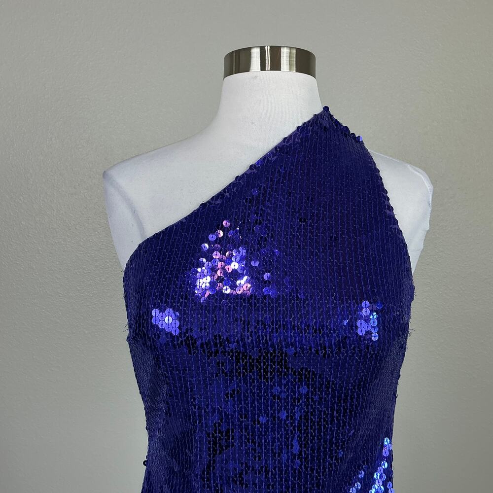 Mac Duggal 10905 Sequined Backless Long Column Evening Gown Purple Size 4 Dress - Picture 8 of 12